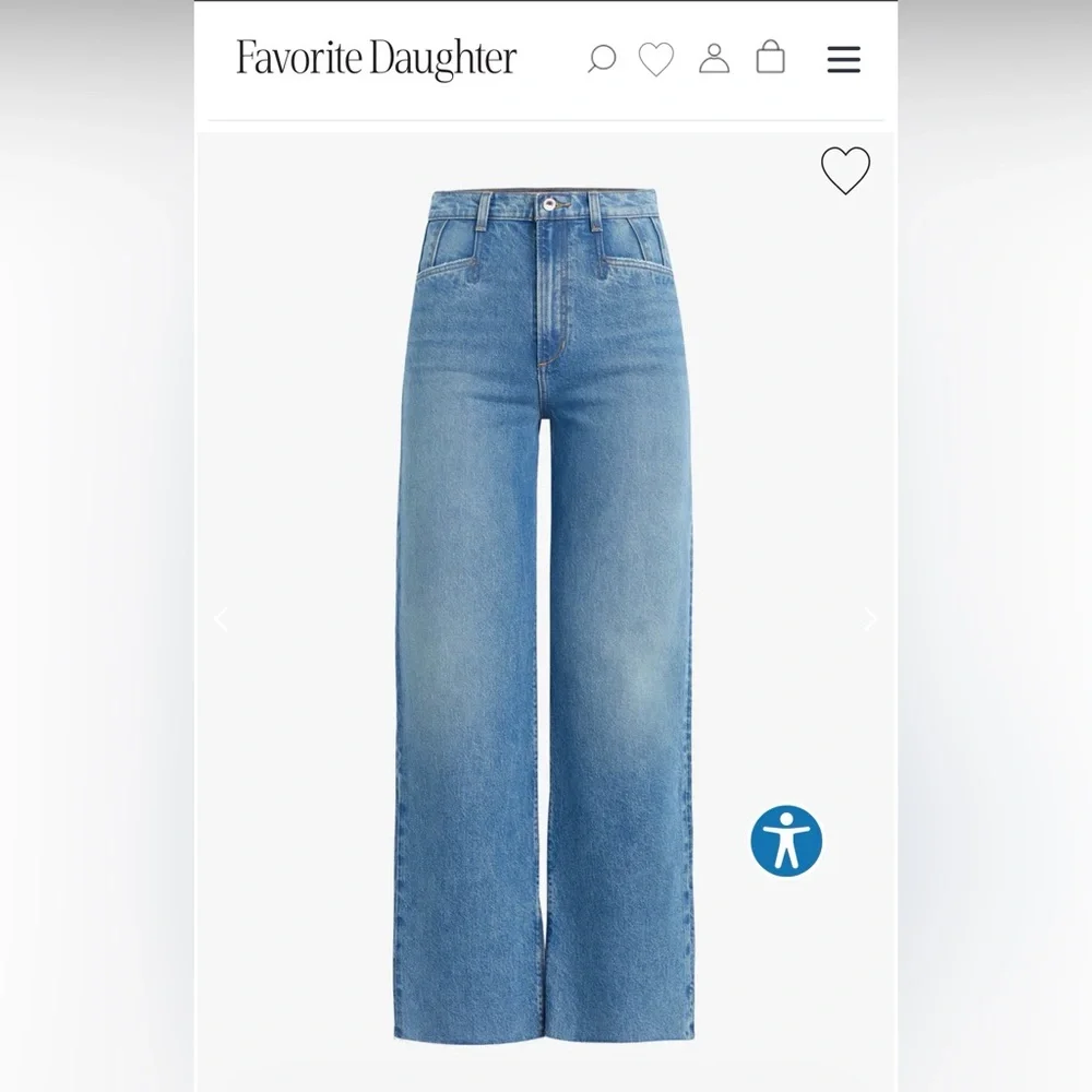 Favorite Daughter The Jordie Super High Rise Wide Leg. Color: Crosby, sz 29 NWT - Picture 5 of 13